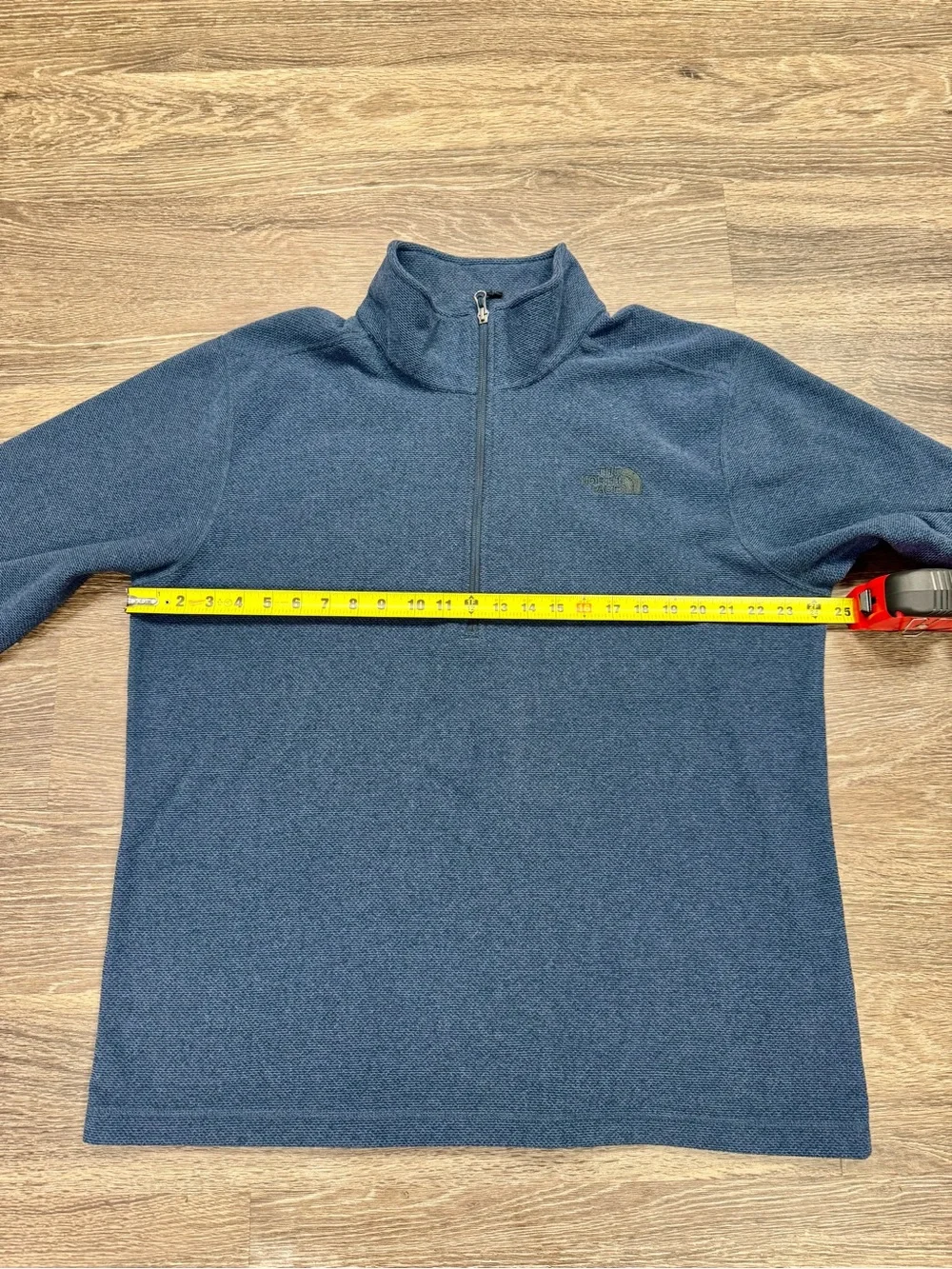 The North Face Textured Cap Rock Quarter Zip Fleece Blue Men’s XL
